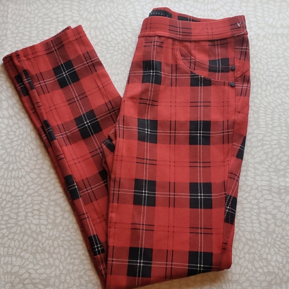 Sanctuary Pants - Sanctuary Grease Red/Black Plaid Leggings Size S - NWOT